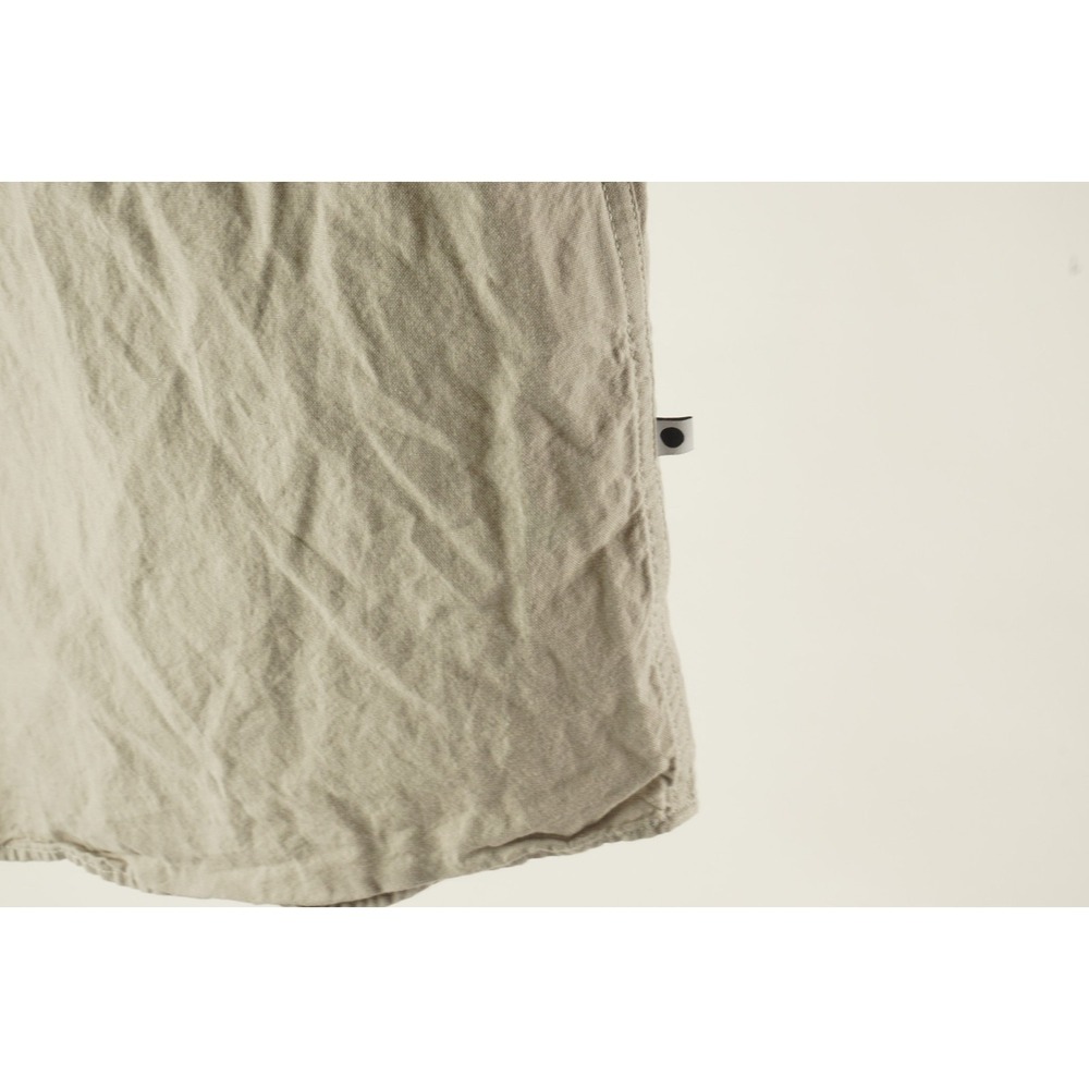NN07 No Nationality Linen Blend Button Front Shirt Men's XL Beige Short Sleeve - Picture 10 of 11